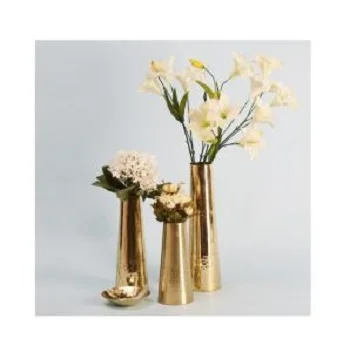 Modern Design Flower pot  Luxury Gold Color Wall Decorative  Aluminium Metal vase For Home Decor Flower vase