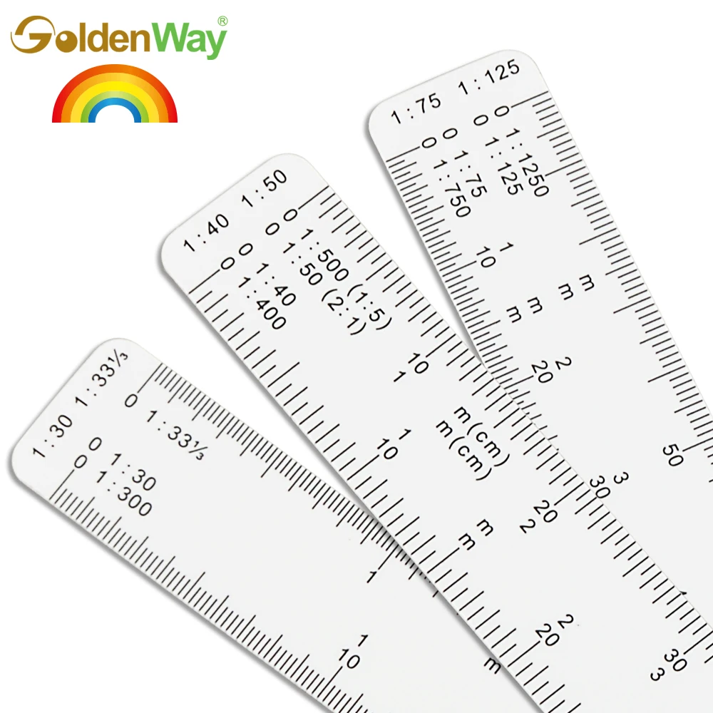 Custom Logo 15 cm Metric Architect  Fan Scale Folding Ruler
