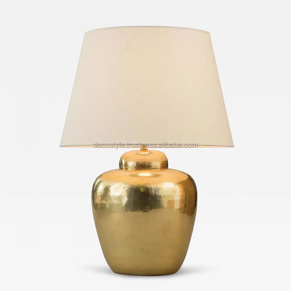 Ginger jar polished hammered brass Table lamp