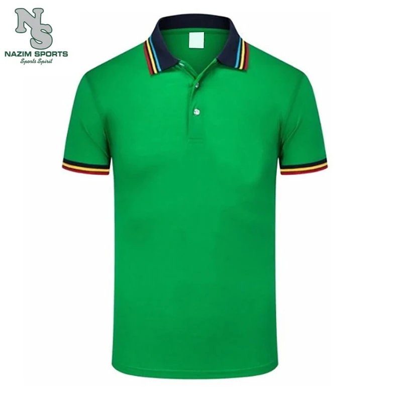  Светло-зеленые рубашки поло Новое поступление мужские дышащие оптовая цена для мужчин