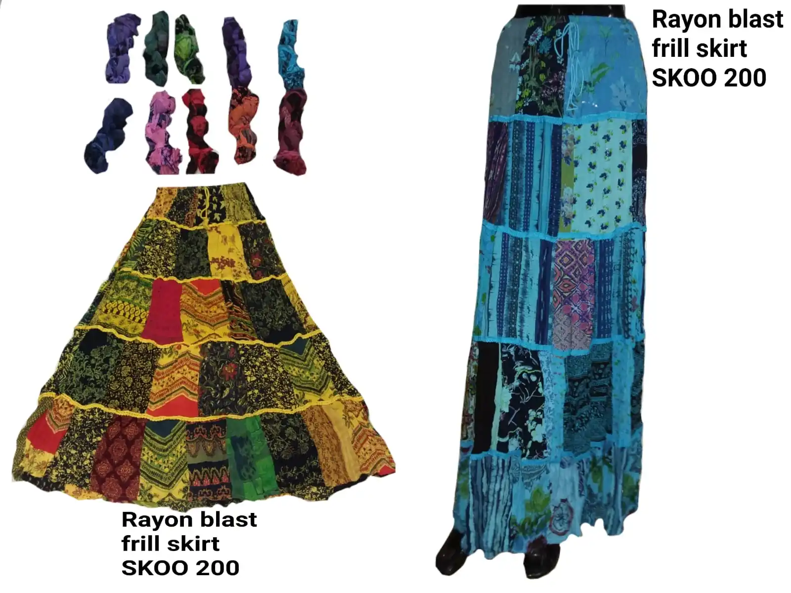New Indian Boho Rayon frill boho skirt vintage classic Rayon fabric traditional fancy modern skirt