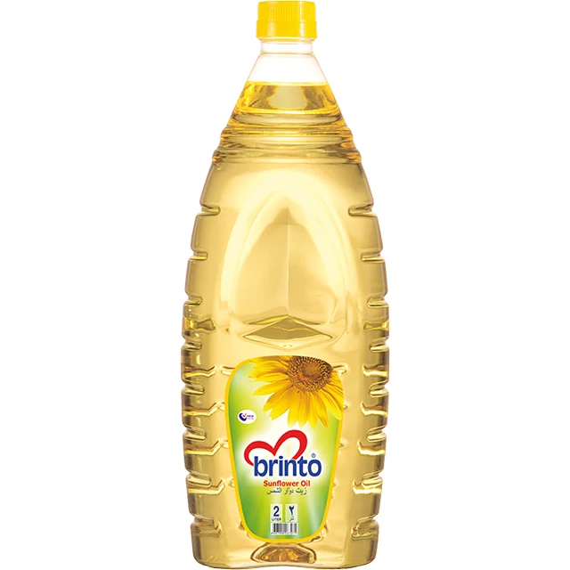 Чистое подсолнечное масло Brinto 2L x 6, рафинированное подсолнечное масло из ПЭТ