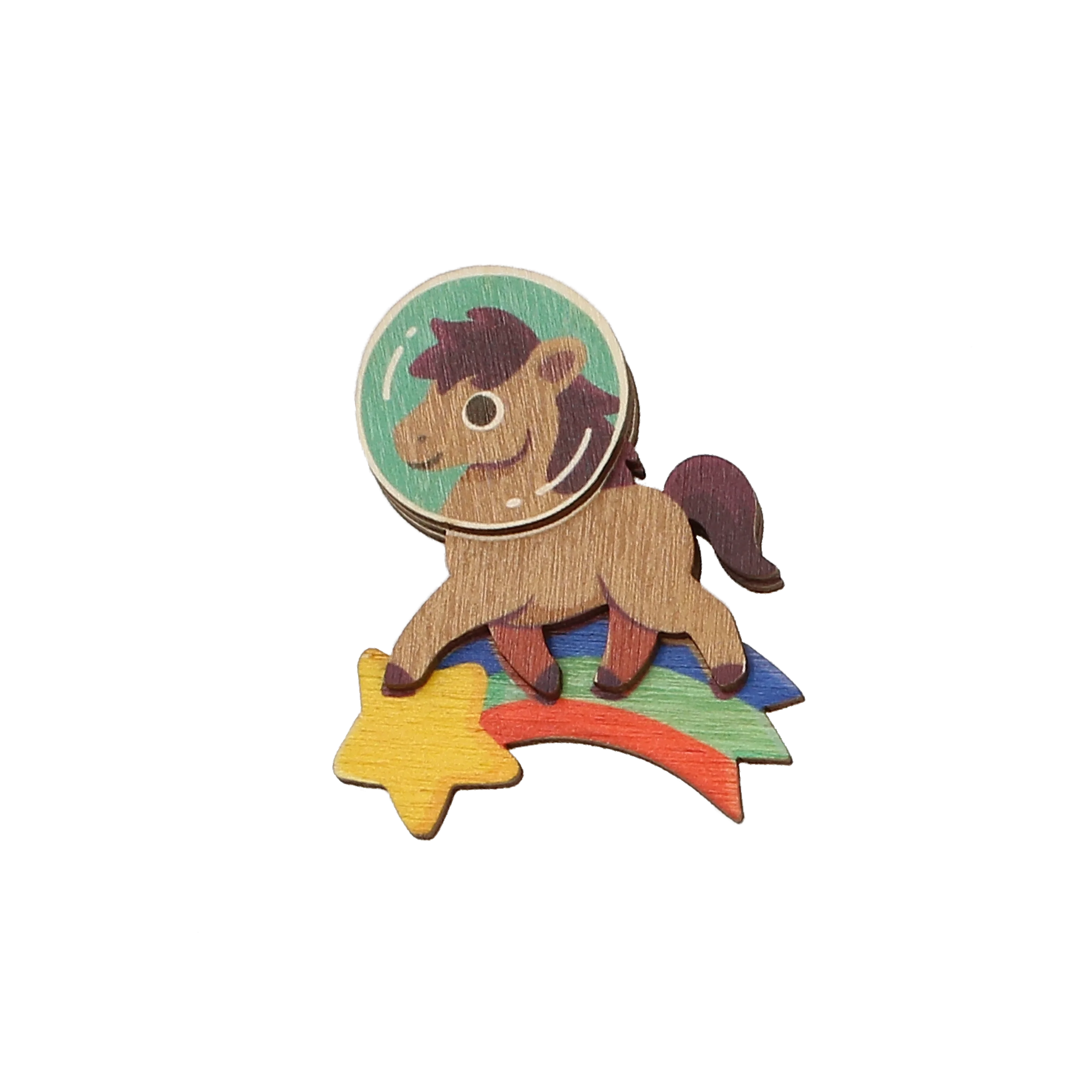 Pony Horse Rainbow Astronaut Wooden Fridge Magnet Promotional Gift