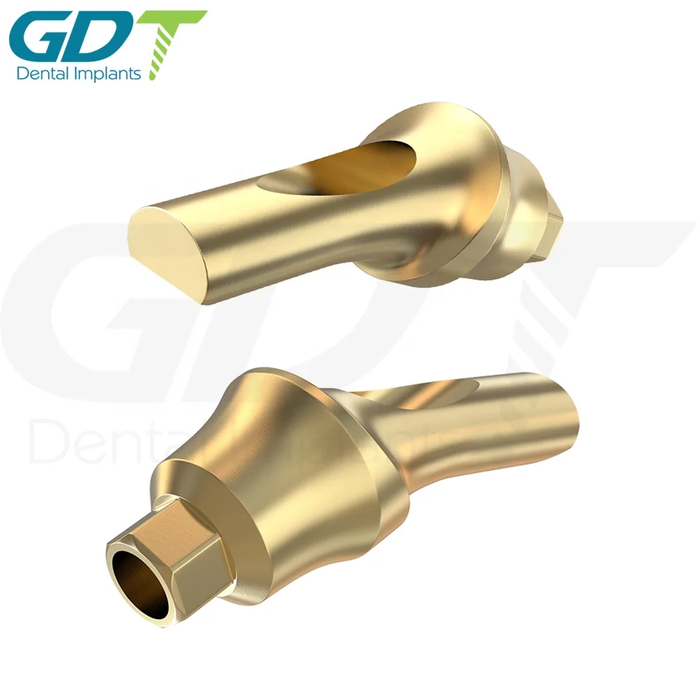 Concave Anatomic Angulated Titanium Abutment 25 Degree, Dental Implant Internal Hex 2.42mm Connection