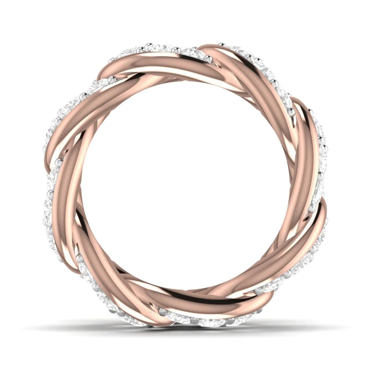 6.4 TCW Diamond Cuban Link Chain Ring Rose White Gold Hip Hop Customized Jewelry 2022 Hot Selling Real Natural in 18 KT Yellow