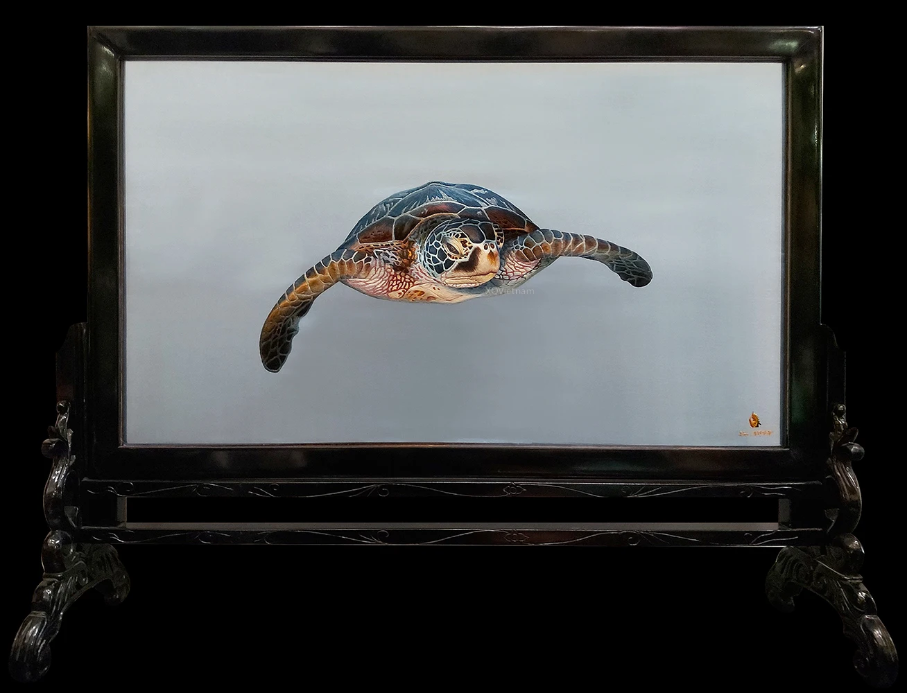 Mordern Style Turtle Paintings Soul Of The Ocean Animal Embroidery Artworks with Best Price