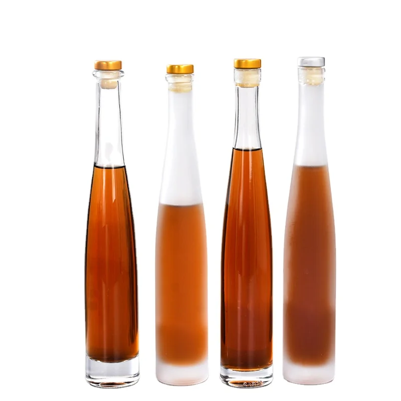Direct Factory 200ML 375ML 500ML Fruit Wine Ice Wine Glass Bottle Wine Liquor Bottles Cork Clear Frost Beverage Glass Bottle