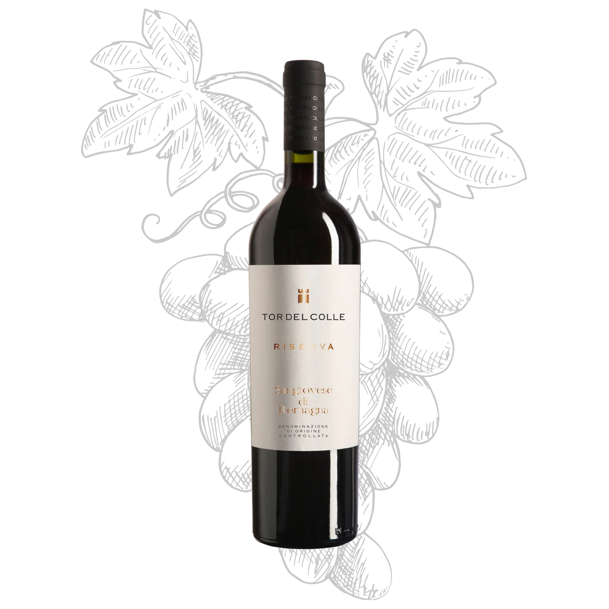 Premium Italian Red Wine - Sangiovese di Romagna DOC RISERVA - bottles 750 ml alcohol 13% for export