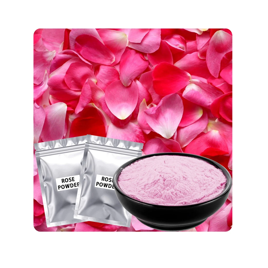 100% Pure and Organic Rose Petals Powder for Skin Care Face Pack for Fairness bulk manufacturer