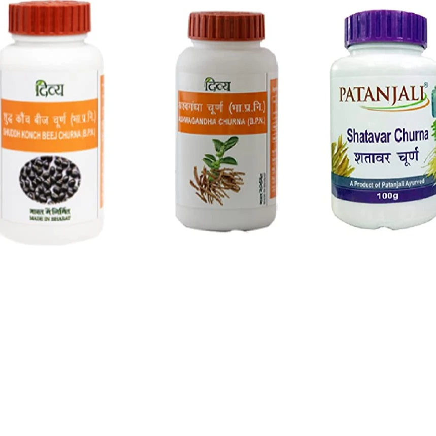 Patanjali Ayurveda Shatavar Swet Mushli Ashwagandha & Konch beej Churna Shuddh Combo