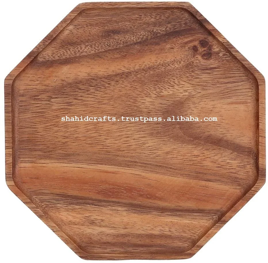 Handmade Wooden Charge Plate With Bark Edge 100% Natural Wood. (Set of 4, 14' inches) Food Serving Charge Plate Round.