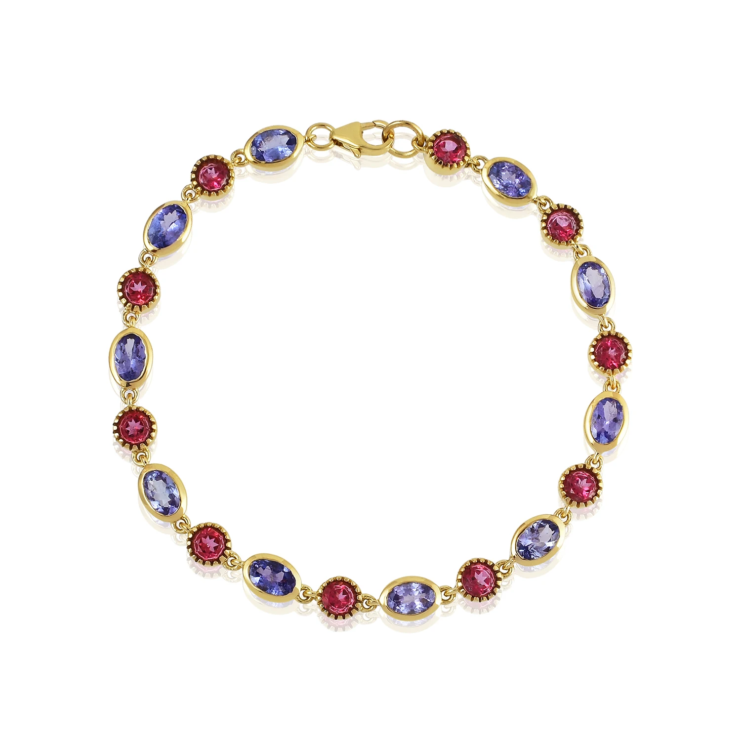 High quality gemstone jewelry 18K gold plated peridot multi bracelet 925 sterling silver jewelry