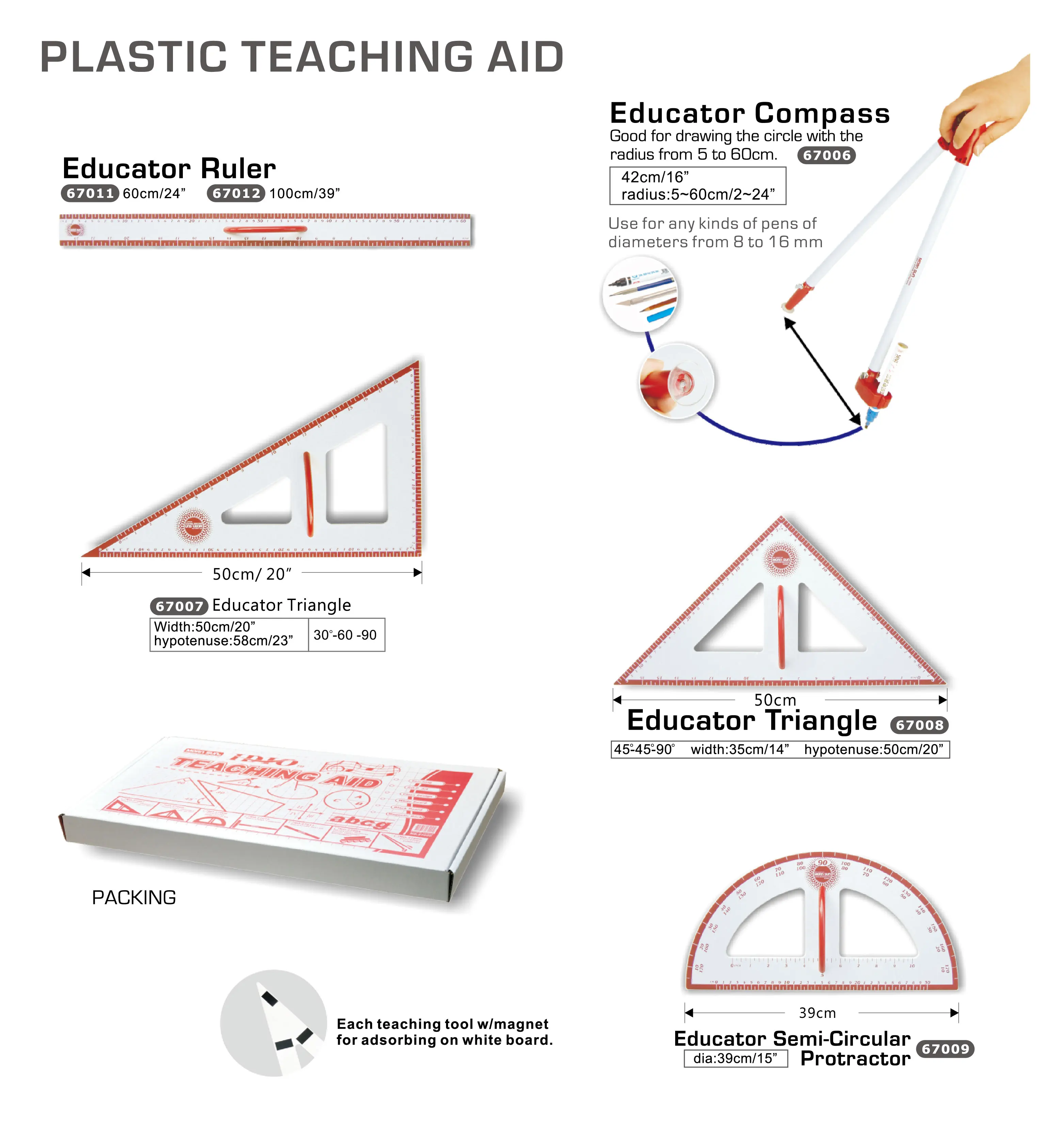 Taiwan Stable supply hot selling safety triangle drawing ruler