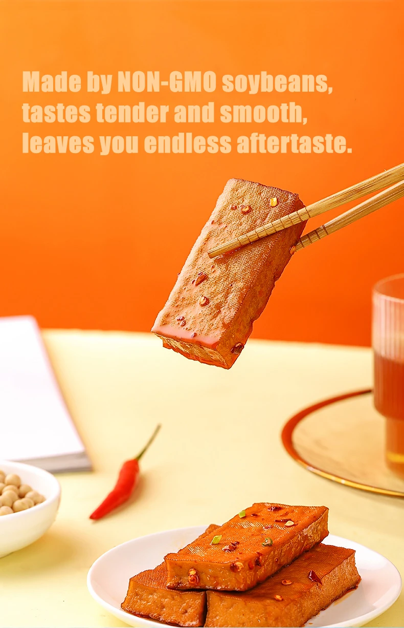 Asia dried soybean tofu snacks JINZAI food with cheap prices and different tasty flavours