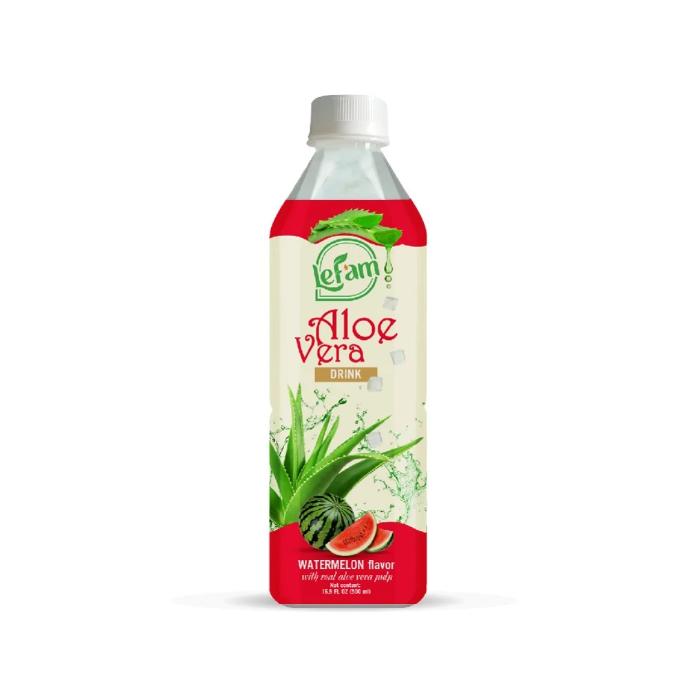 Aloe Vera Flavor Melon real pulp 100% Natural Hot Taste Low Sugar Lefam Beverages 16.9 0z Factory Price