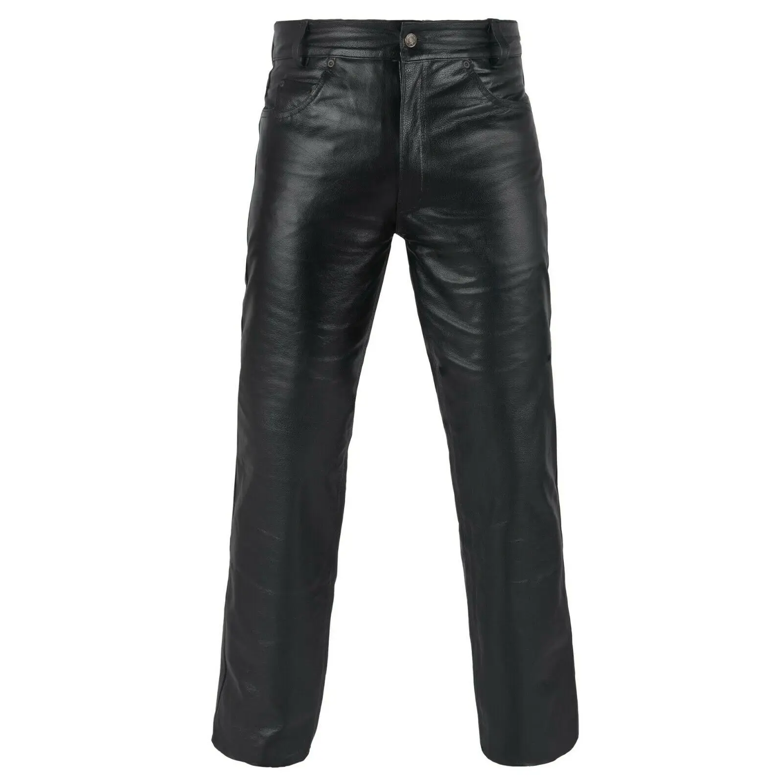 High Quality Genuine Leather Pants Four Pocket Premium Leather Chaps with Removable Liner in Retro Brown
