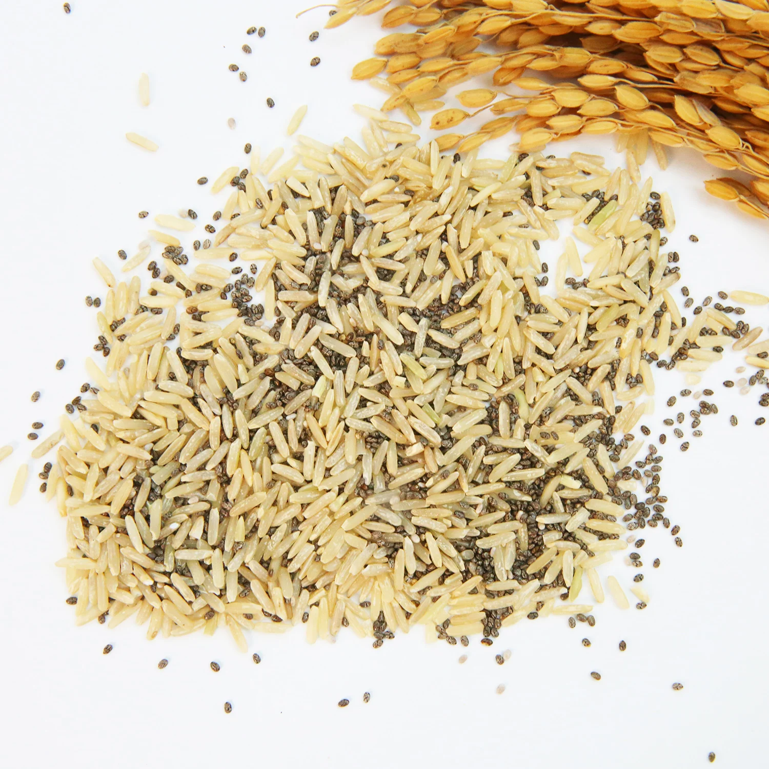 Vietnam High Quality 5% standard Aromatic Rice Healthy Rice BROWN JASMINE RICE MIXED with CHIA SEEDS