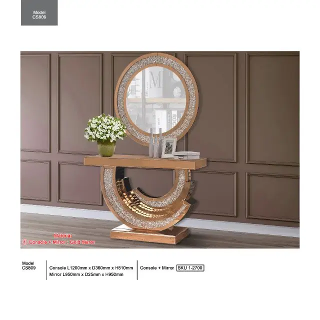 CS809 CONSOLE TABLE + MIRROR
