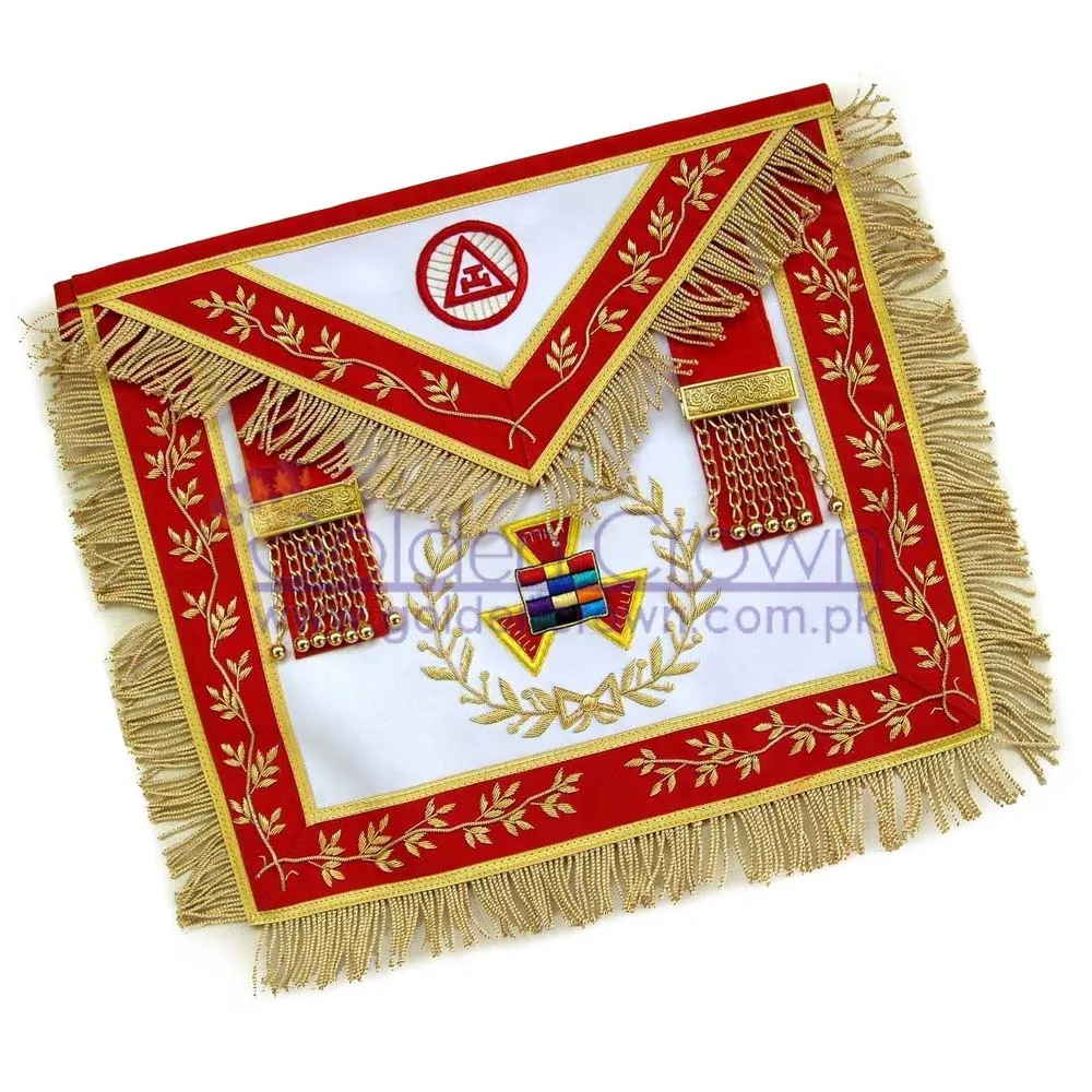 Masonic Royal Arch Grand High Priest Apron Wreath Bullion Hand Embroidered | Masonic Regalia Apron Supplier