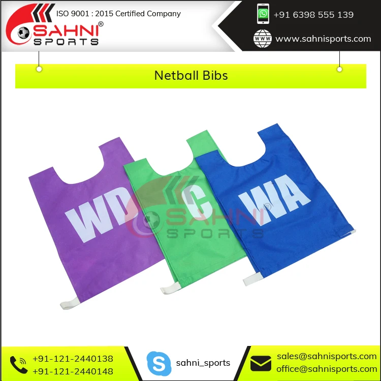 Contract Manufacturing Wholesale Front & Back Printed Netball Bibs Set from India