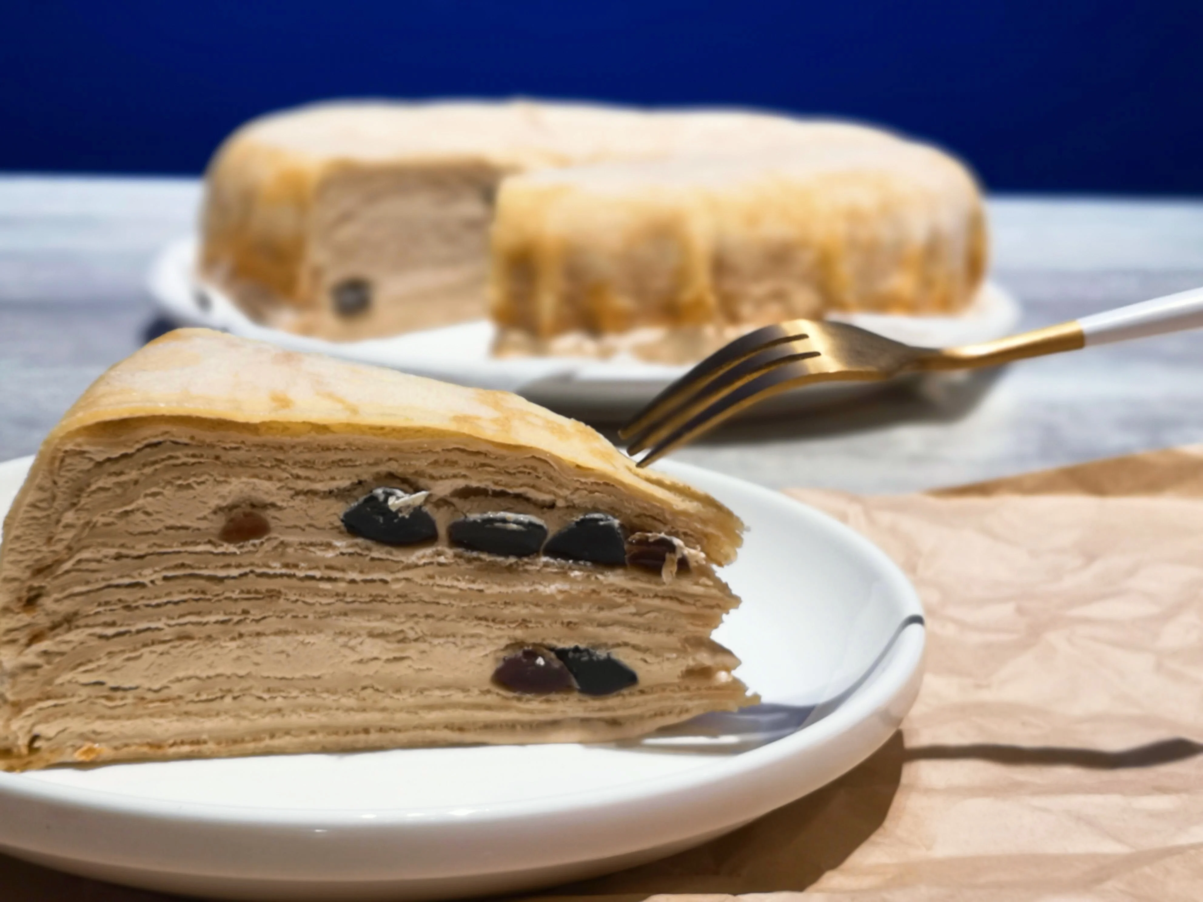 
Hot sale Touched 8 inches Brown Sugar Bubble & Lichi Vogurt Mille Crepe Cake 