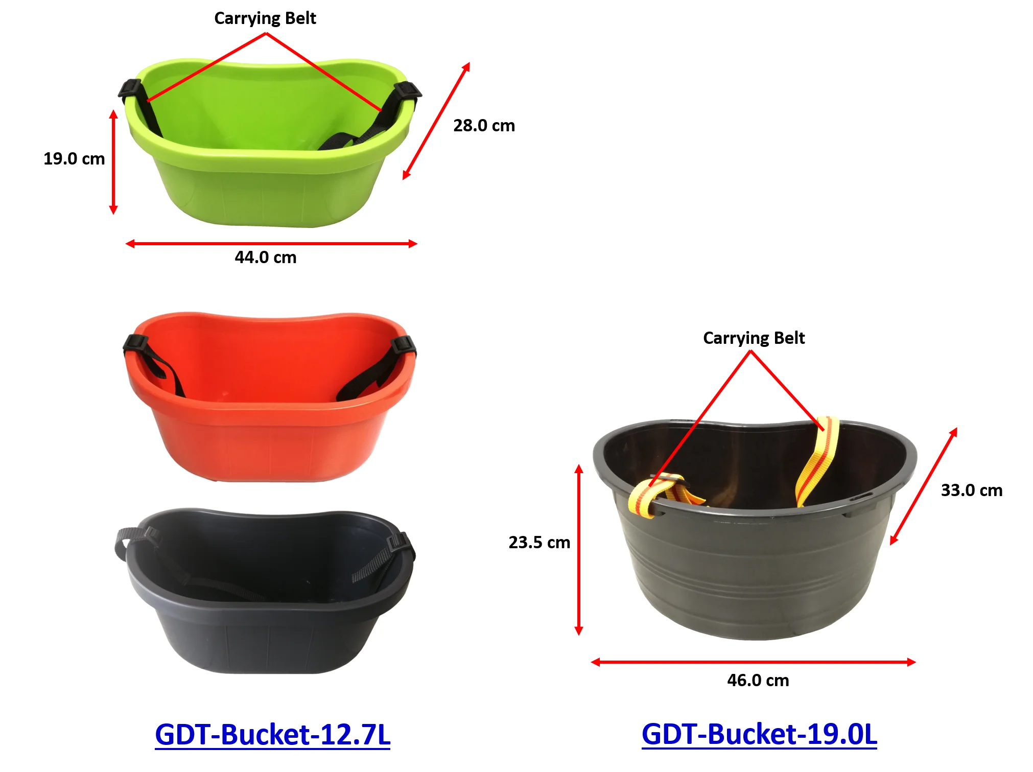 Multi-purpose Agricultural Carrying Bucket with shoulder strap, Capacity 12.7 Liters Comfortable Bucket for Gardening