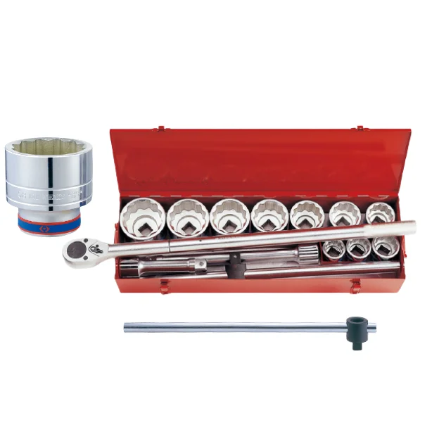 KING TONY Leading 14 PCS 12PT 1 Inch Socket Wrench Set Tool Box Hand Tool Repair Tool 8015MR