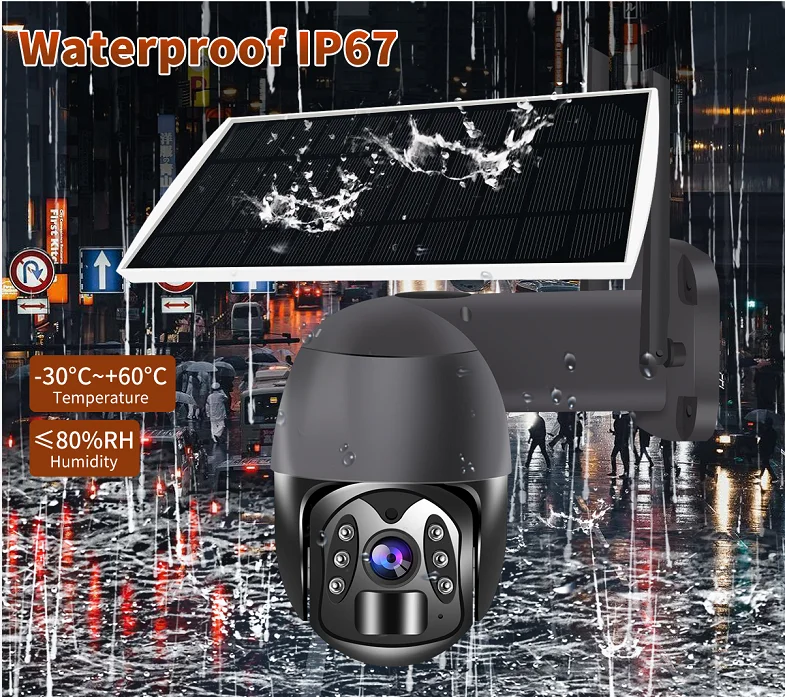 OEM 1080P Solar Panel Security PTZ Surveillance Camera Tuya Smart 4G Sim Card Solar Powered CCTV Camera Outdoor Solar Camera