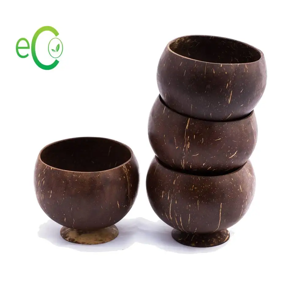 100% Reusable  Coconut Shell Coffee Cup With Engrave Laser Logo For Using at Home, Hotel, Restaurant, Resort, Coffee Shop