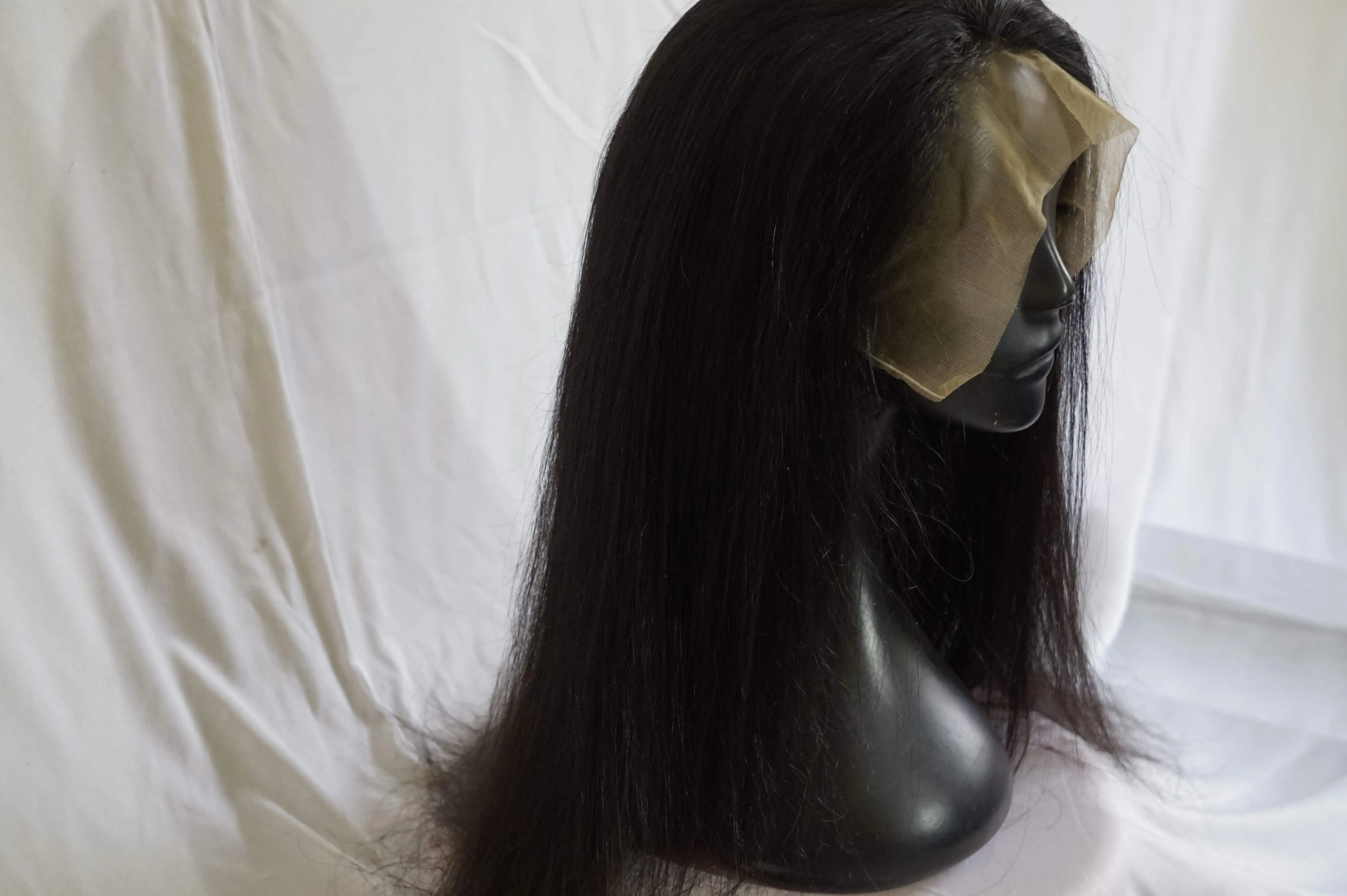 Indian Straight Frontal and Closure Wigs 100% Natural hair Customized Wigs Indian Raw hair Wigs for Black women Baby Hair