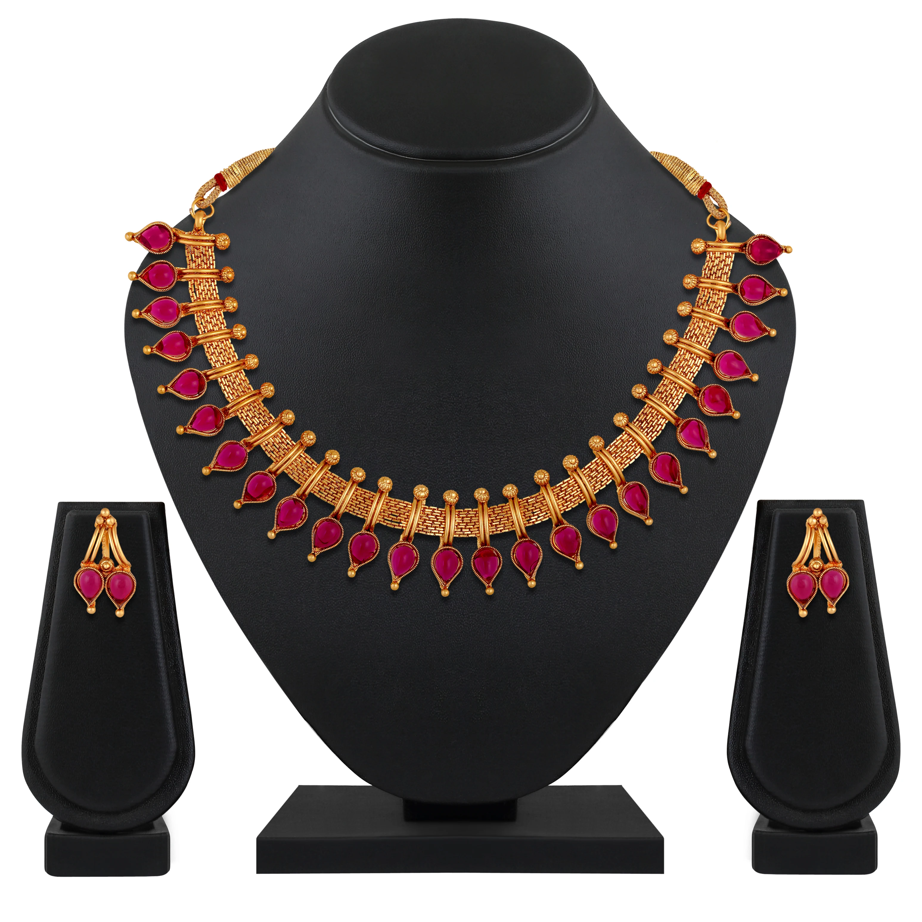 Indian Wholesale Wedding wear Gold Choker Bridal Jewelry Necklace Set For Women