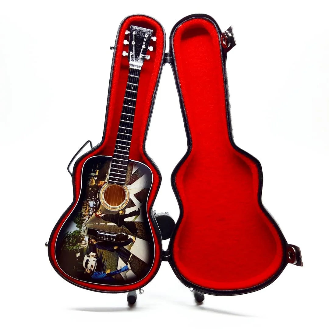 MINIATURE GUITAR 10 INCH PLUS MINIATURE HARDCASE FOR COLLECTIABLE HOME DECORATIONS