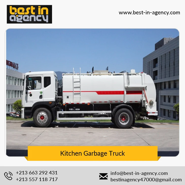 
High Pressure Cleaning 0.42m3 Clean Water Tank Volume Stainless Steel Kitchen Garbage Truck 