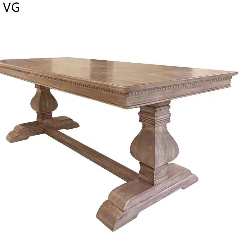 Vintage Solid Wood Dining Table Set 8 Seater Dining Room Furniture Modern Wooden Dining Tables Home Furniture