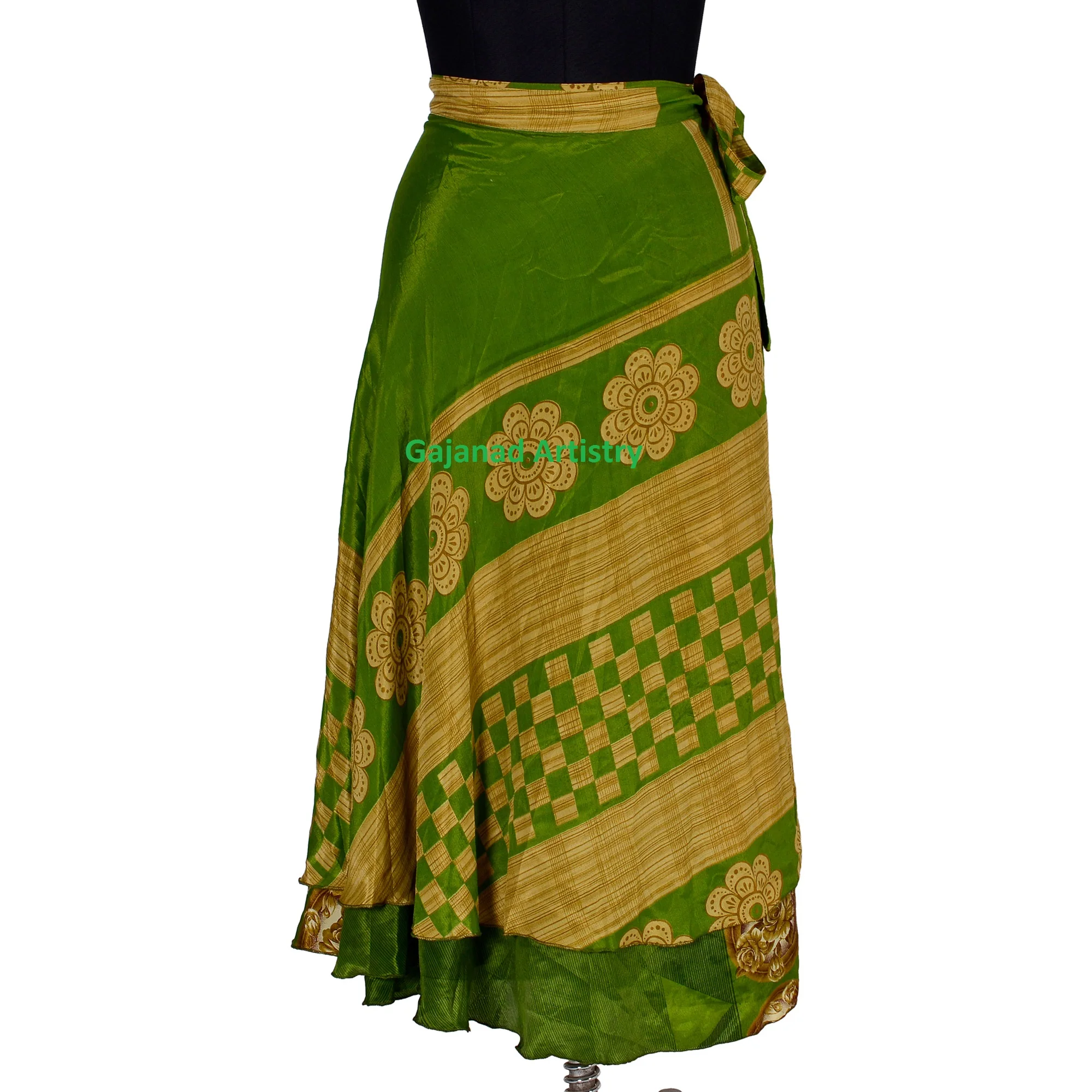 wholesale lots sari silk wrap skirt reversible and lightweight floaty double layer skirt long skirts ties