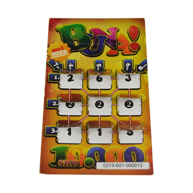 Bingo Cards Manufacture Lottery Scratch Tickets Bingo  Hot Sales  Cards Printing With Custom Design