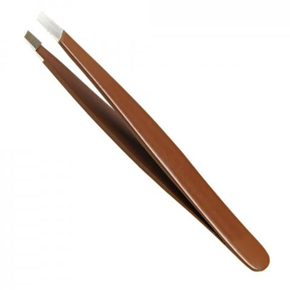 Plastic Handle Body Eyebrow Tweezers Stainless Steel Multicolored Facial Hair Removal Tweezers