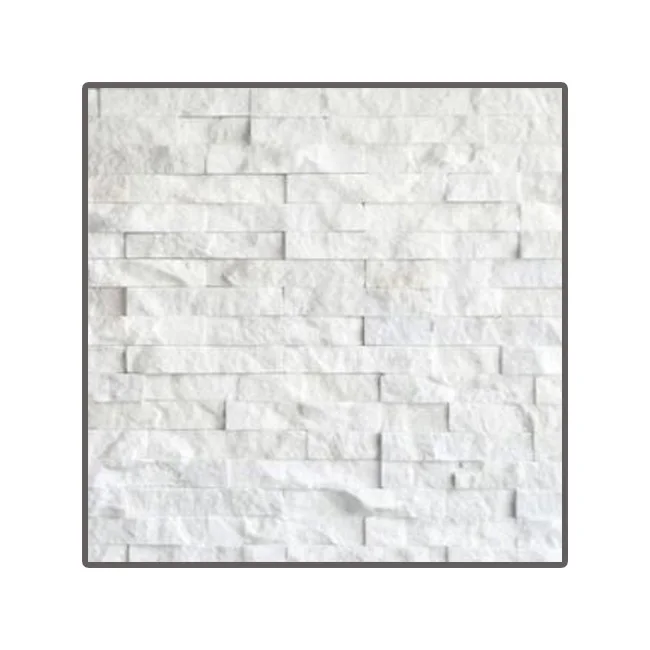 High Quality Ivory White Marble Cladding Ledge Stone Panels Natural Split Exterior Wall-Covering Decoration Tiles Outdoor Use