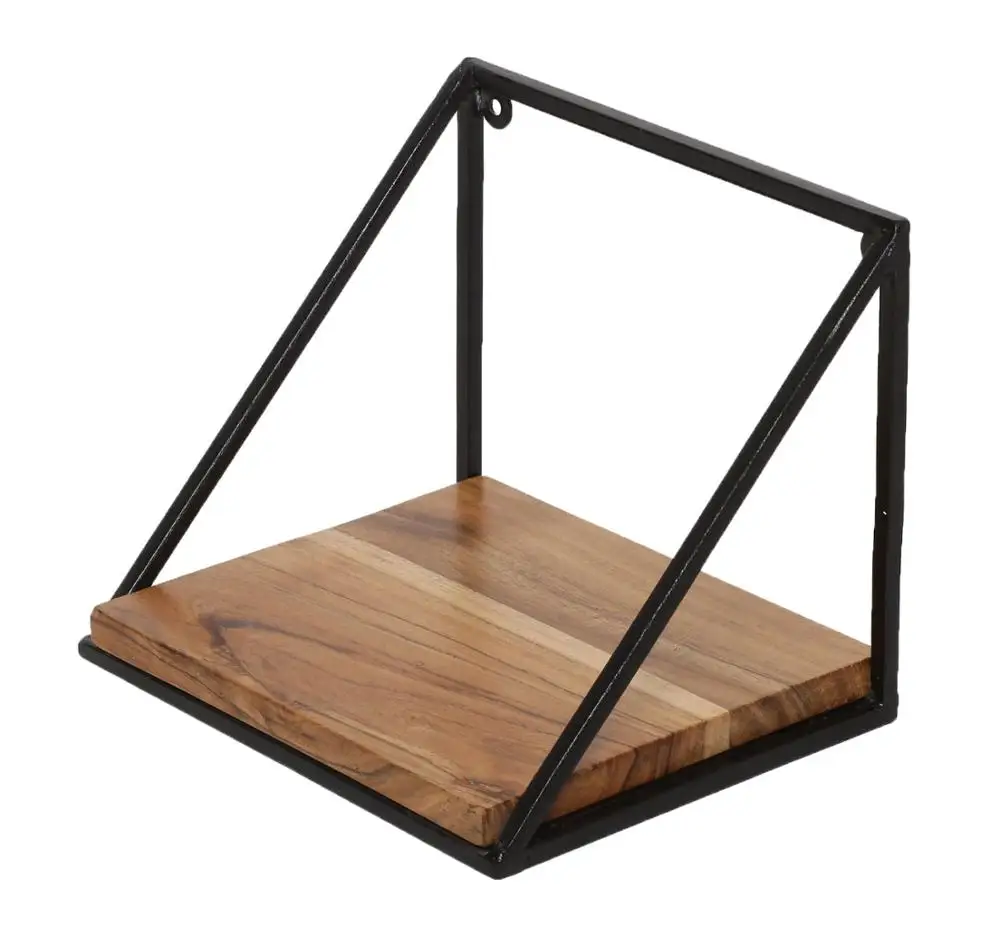 Natural Acacia Wall Mounted Storage Shelf Hanging Display Floating Rack for Bathroom Bedroom Kitchen Living Room Modern Acacia