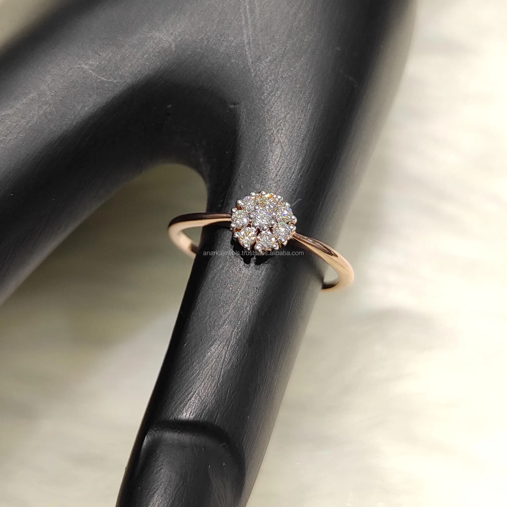 14K Rose Gold Jewelry Diamond Studded Ring Wedding Ring For Women TTR 054