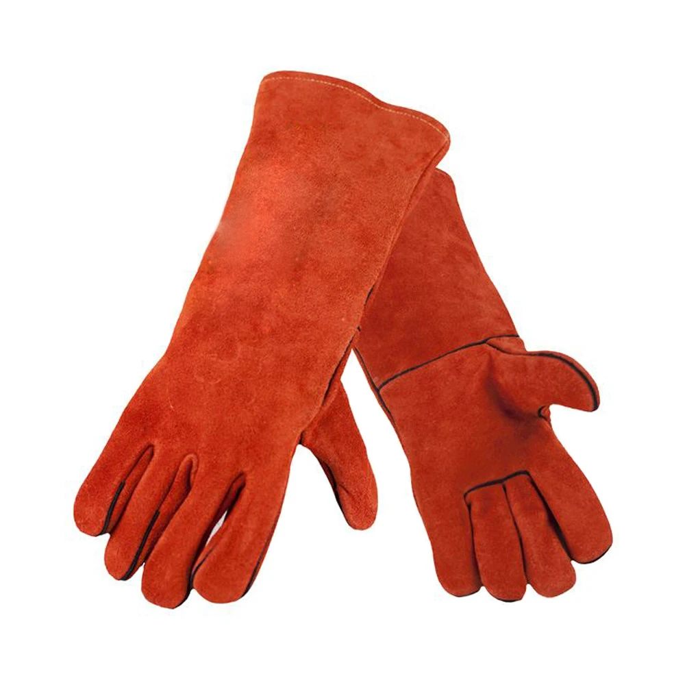 Cow Grain Leather Palm and Back Jeans Cuff Lining Cowhide Split Leather Palm with Hockey Palm gloves