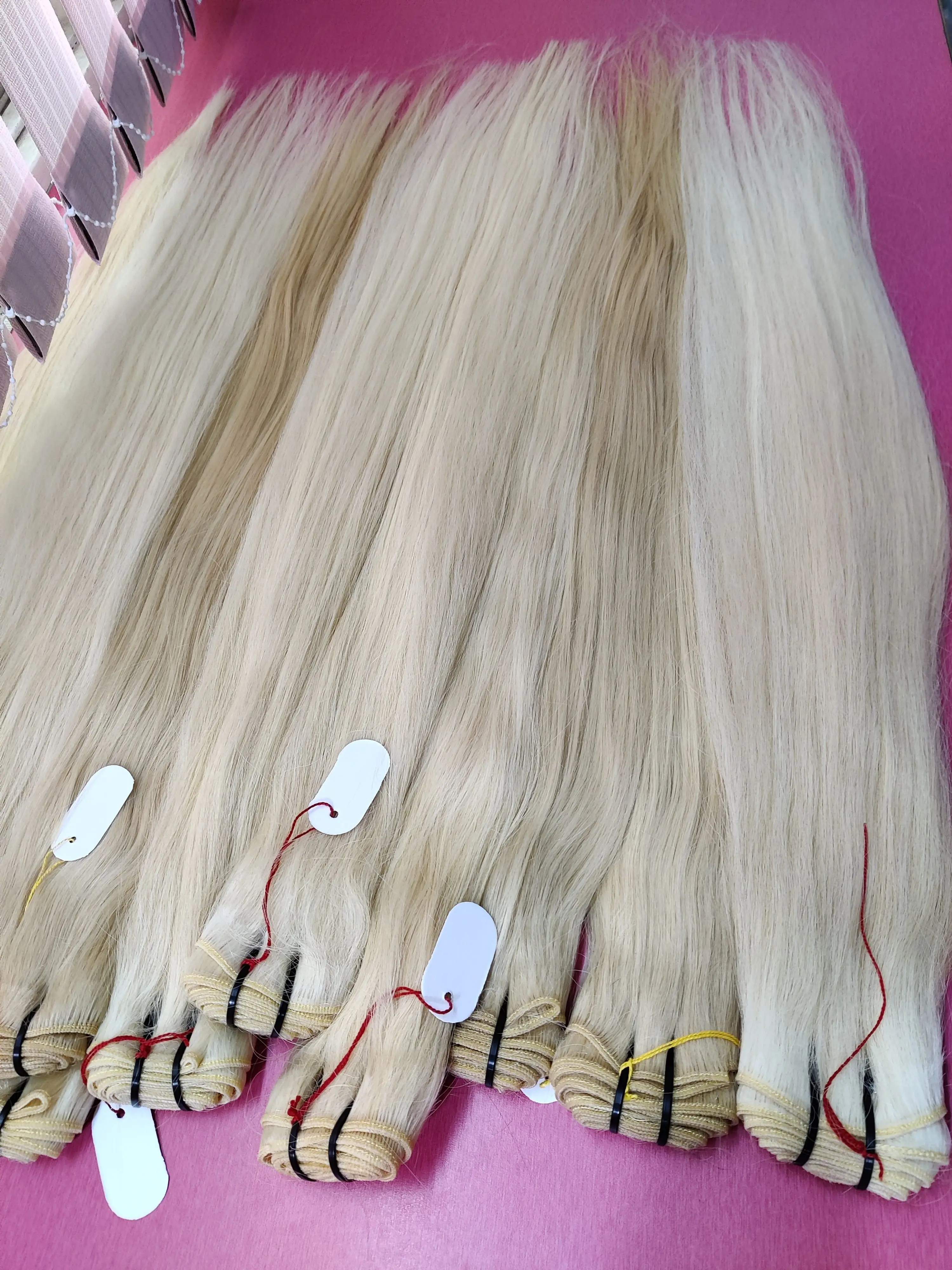 #613 Blonde Human Bundles Straight Blonde Extensions 100% Remy Weaves INDIAN Hair 100% Cuticle Aligned Hair Natural Black