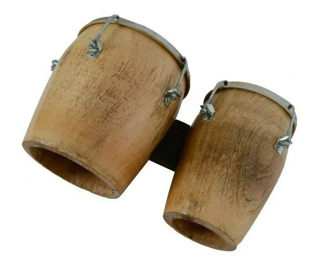 Bongo Drum Set Wood Instrument Folk Musical Natural Professional Sound Two Piece 1 Set 29 Cm X 17 Cm X 18 Cm 1200 Gram Percusion