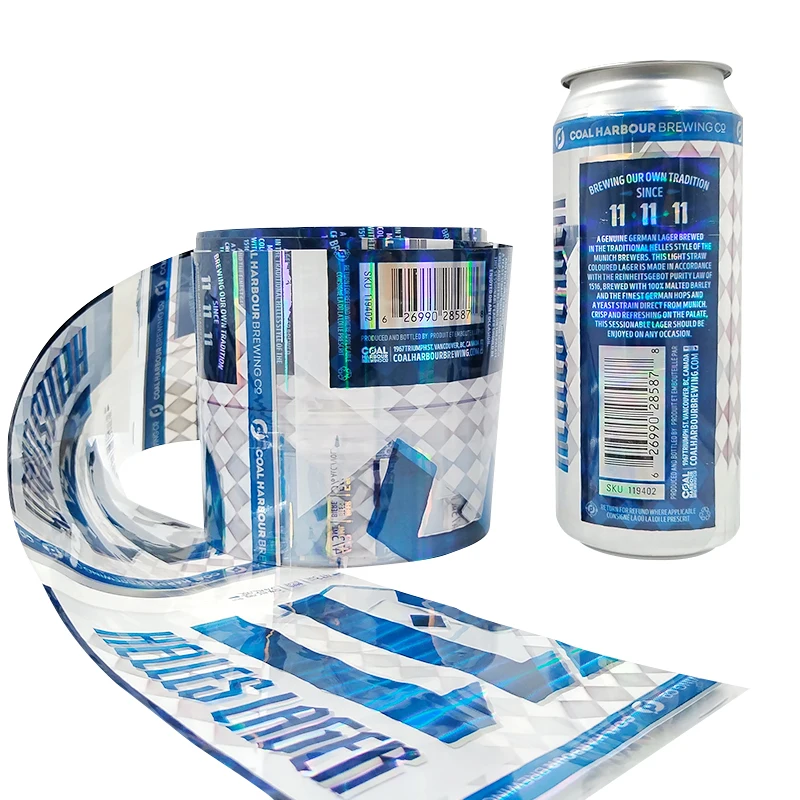 shrink sleeve with hologram heat seal plastic water bottle sleeves steam heat wrap sleeve beer shrink label
