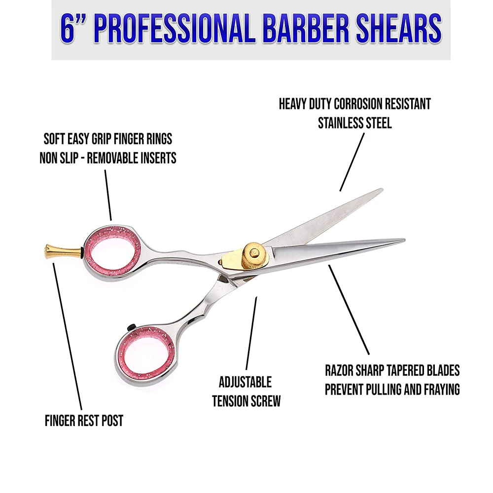 Barber Scissors Hairdressing Shears Hair Cutting Razor Scissors for Hair Cutting Professional Barbering Shears Stylist Scissors