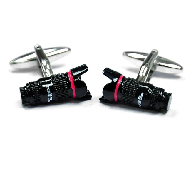 Оптовая продажа, новинка, мужская рубашка в форме черной камеры, запонки нового дизайна