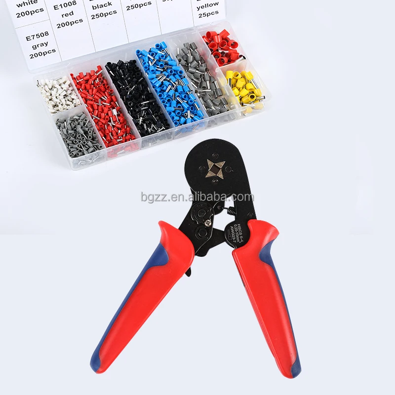 
6mm2 four-sided crimping pliers DuPont terminal connector manual crimping tool set Kit Ferrule Crimping Plier Tool 