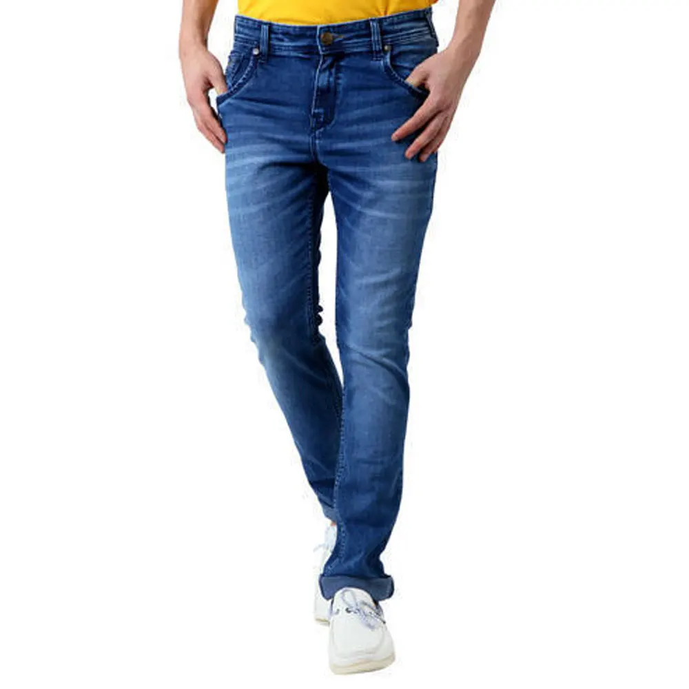 
Wholesale jean brand blue mens jean shorts slim jeans with belt 