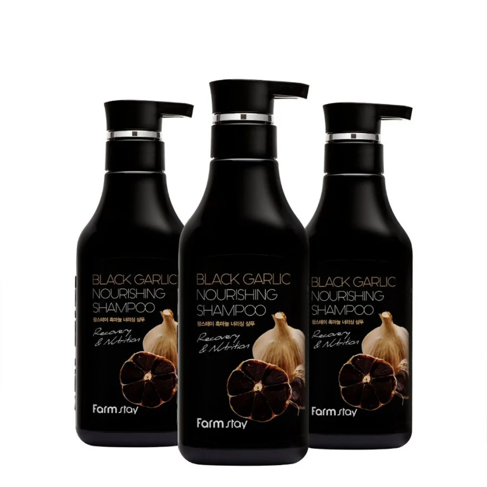 FARMSTAY BLACK GARLIC NOURISHING SHAMPOO - CPNP made in Korean Cosmetic - Help prevent hair loss Hair Repairing Nourishing