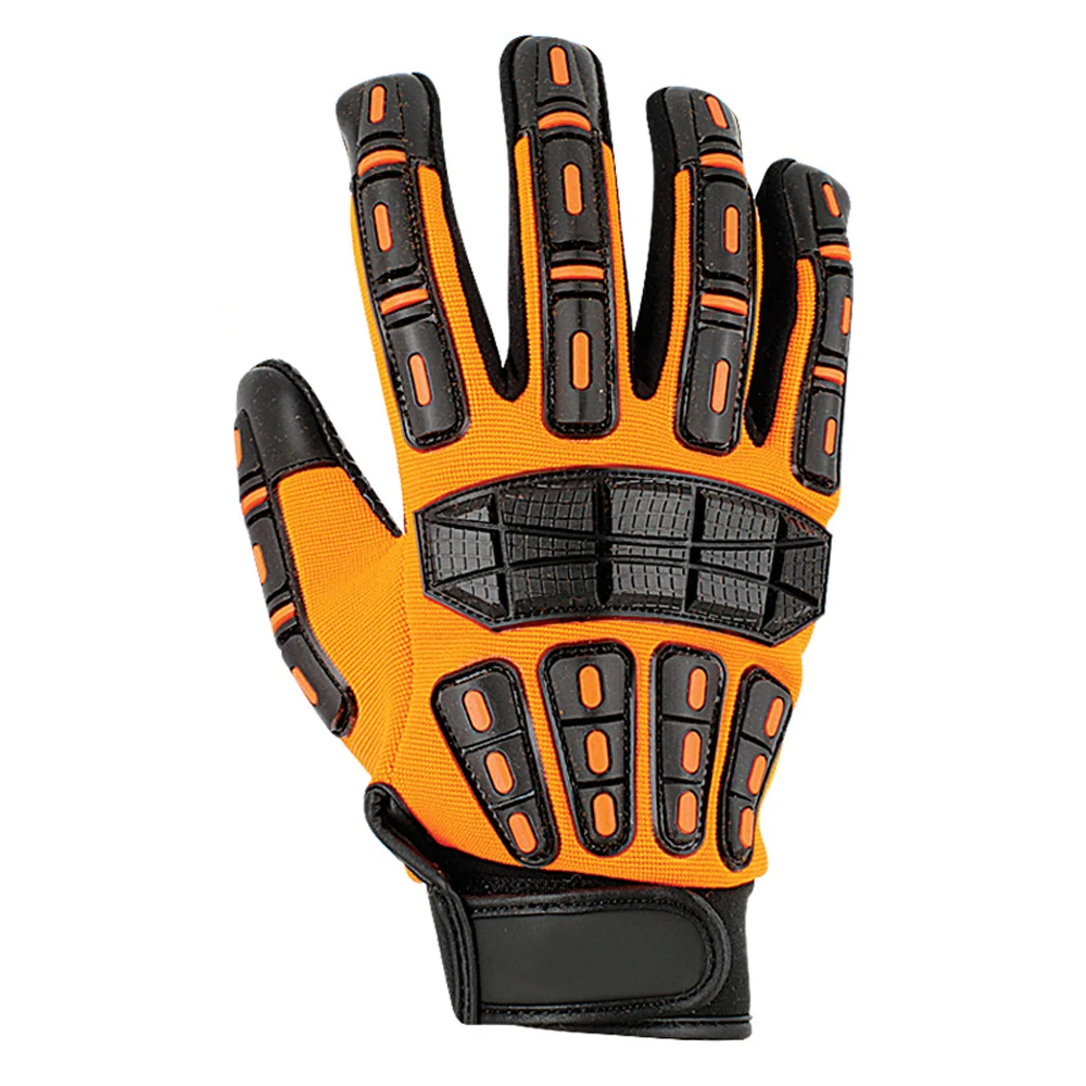 Custom Anti Slip Cut Resistant Anti-vibration TPR Leather Mechanic Safety Work Impact Gloves